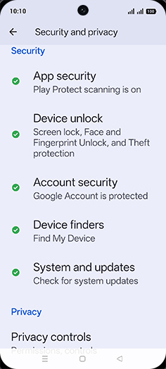 Step 4: Tap on Device unlock.