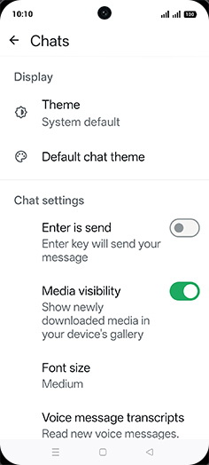 Step 6: Tap on Enter is send to turn ON.