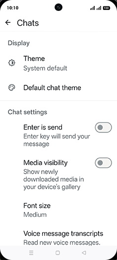 Step 6: Tap on Media visibility to turn ON.