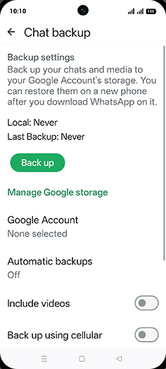 Step 7: Tap on Back up.