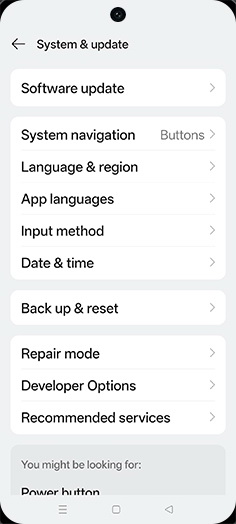 Step 4: Tap on Recommended services.