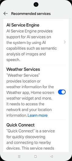 Step 5: Tap on AI Service Engine.