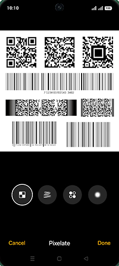 Step 9: Tap on desired pixelate option.