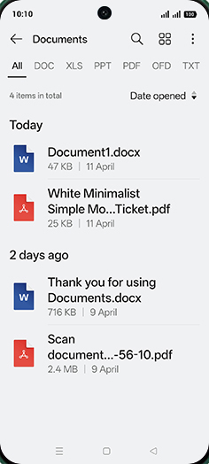 Step 4: Tap on desired Document.