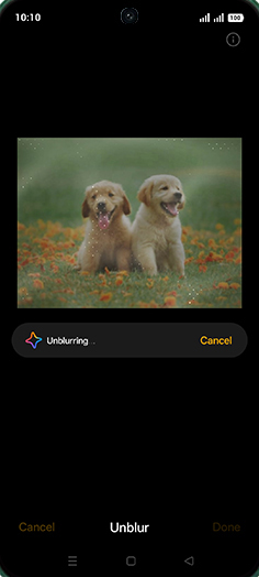 Step 10: Unblurring photo.