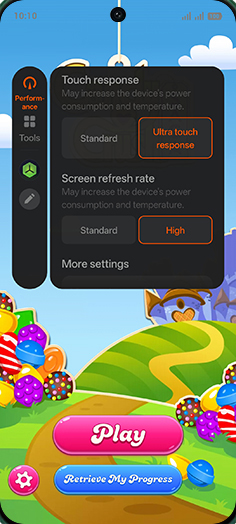 Step 9: Set Touch response and screen refresh rate.