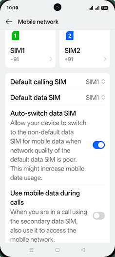 Step 4: Tap on Use mobile data during calls to turn ON.