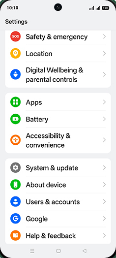 Step 3: Tap on System & update.