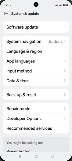 Step 4: Tap on Back up & reset.