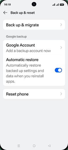 Step 5: Tap on Reset phone.