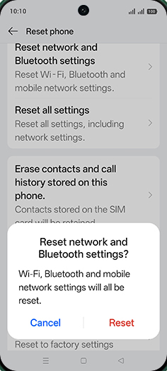 Step 7: Tap on Reset.