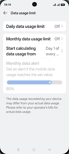 Step 8: Tap on Daily data usage limit.