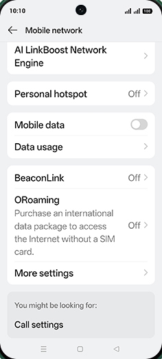 Step 6: Tap on Mobile data to turn ON.
