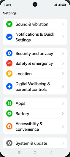 Step 3: Tap on Security and privacy.