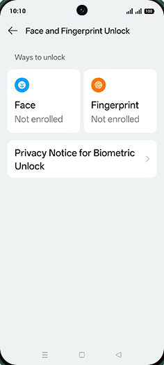 Step 6: Tap on Fingerprint.