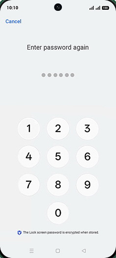Step 12: Enter password again.