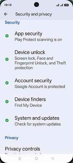 Step 4: Tap on Device unlock.