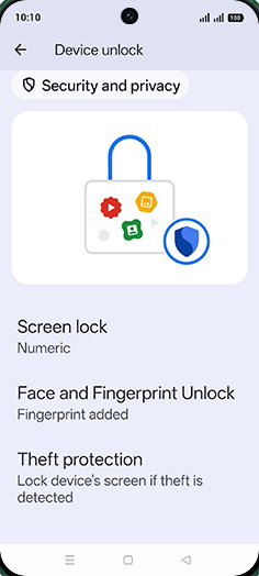 Step 5: Tap on Face and Fingerprint Unlock.