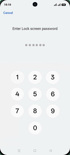 Step 7: Enter Lock screen password.