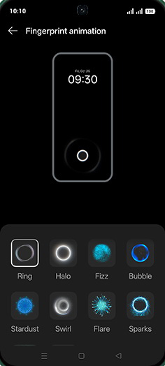 Step 9: Select desired Fingerprint animation.