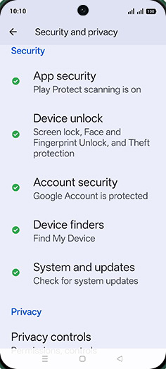 Step 4: Tap on Device unlock.