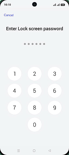 Step 7: Enter Lock screen password.