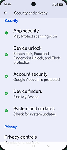 Step 4: Tap on Device unlock.