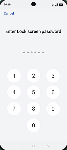 Step 7: Enter Lock screen password.