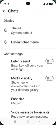 Step 6: Tap on Media visibility to turn ON.