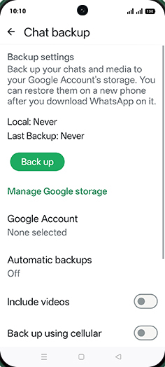 Step 7: Tap on Back up.