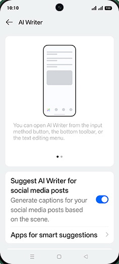Step 6: Tap on Apps for smart suggestions..