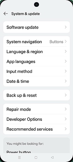 Step 4: Tap on Recommended services.