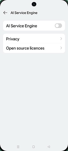 Step 6: Tap on AI Service Engine to turn ON.
