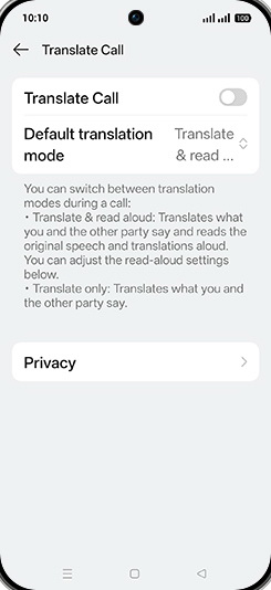 Step 7: Tap on Translate Call to turn ON.