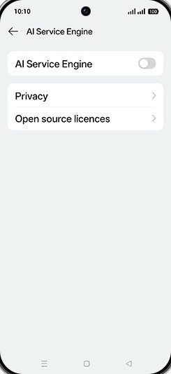 Step 5: Tap on AI Service Engine to turn ON.