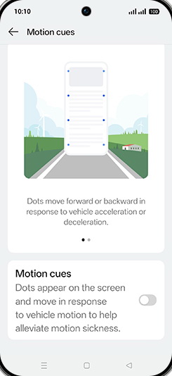 Step 5: Tap on Motion cues to turn ON.
