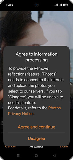 Step 9: Tap on Agree and continue.