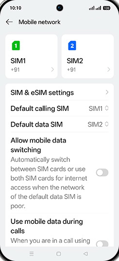Step 4: Tap on Default data SIM.