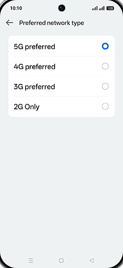Step 8: Tap on 5G preferred.