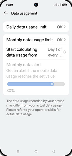 Step 8: Tap on Daily data usage limit.