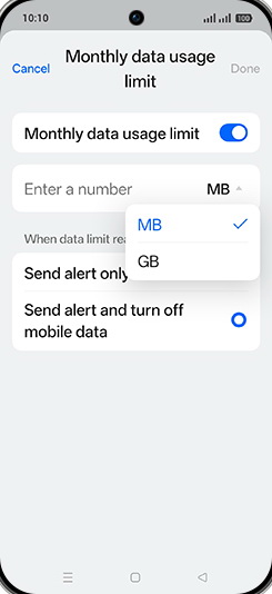 Step 17: Tap on desired Option.