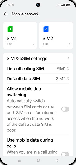 Step 4: Tap on Default data SIM.