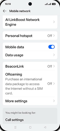 Step 6: Tap on Mobile data to turn ON.