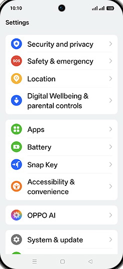 Step 3: Tap on Security and privacy.