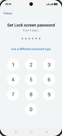 Step 10: Set Lock screen password.