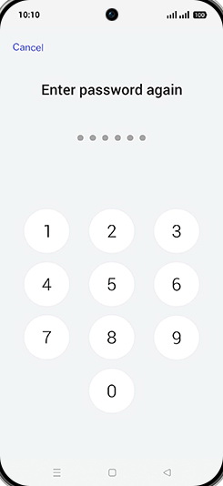 Step 11: Enter password again.