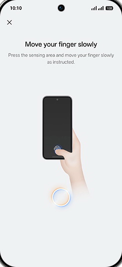 Step 14: Place your finger on the fingerprint sensor.