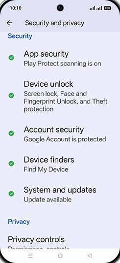 Step 4: Tap on Device unlock.