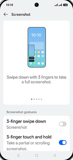Step 5: Tap on 3-finger swipe down to turn ON.