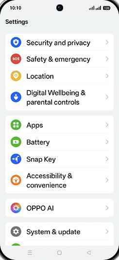 Step 3: Tap on Security and privacy.